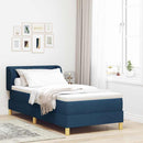 vidaXL Boxrugós ágy matracmal fejtámlával Kék 90 x 190 cm szövet