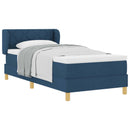 vidaXL Boxrugós ágy matracmal fejtámlával Kék 90 x 190 cm szövet