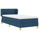 vidaXL Boxrugós ágy matracmal fejtámlával Kék 90 x 190 cm szövet