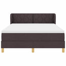 vidaXL Boxrugós ágy fejtámlával Sötét Barna 140 x 190 cm szövet