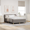 vidaXL Boxrugós ágy fejtámlával Tópszínű 140 x 190 cm szövet