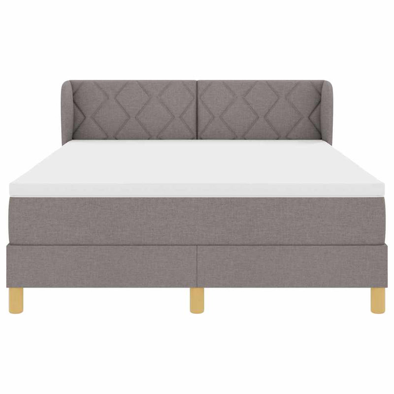 vidaXL Rugós Ágy Matraccal Krém 90x200 cm Szövet Tópszínű 140 x 190 cm