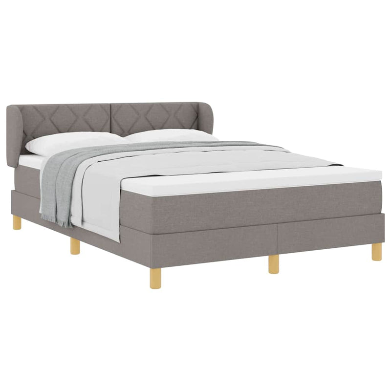 vidaXL Rugós Ágy Matraccal Krém 90x200 cm Szövet Tópszínű 140 x 190 cm