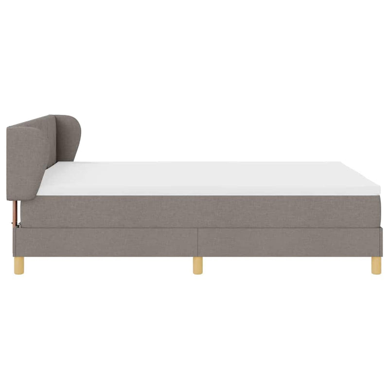 vidaXL Rugós Ágy Matraccal Krém 90x200 cm Szövet Tópszínű 140 x 190 cm