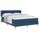 vidaXL Boxrugós ágy fejtámlával Kék 140 x 190 cm szövet