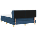 vidaXL Boxrugós ágy fejtámlával Kék 140 x 190 cm szövet