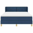 vidaXL Boxrugós ágy fejtámlával Kék 140 x 190 cm szövet