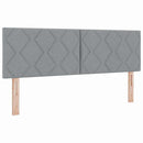 vidaXL Boxrugós ágy fejtámlával Világosszürke 140 x 200 cm szövet