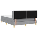 vidaXL Boxrugós ágy fejtámlával Világosszürke 140 x 200 cm szövet