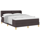 vidaXL Boxrugós ágy fejtámlával Sötét Barna 140 x 200 cm szövet