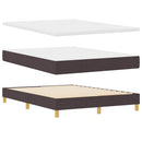 vidaXL Boxrugós ágy fejtámlával Sötét Barna 140 x 200 cm szövet