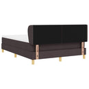 vidaXL Boxrugós ágy fejtámlával Sötét Barna 140 x 200 cm szövet