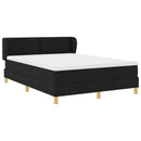 vidaXL Boxrugós ágy fejtámlával Fekete 160 x 200 cm szövet