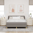 vidaXL Boxrugós ágy fejtámlával Tópszínű 160 x 200 cm szövet