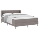 vidaXL Boxrugós ágy fejtámlával Tópszínű 160 x 200 cm szövet