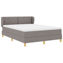 vidaXL Boxrugós ágy fejtámlával Tópszínű 160 x 200 cm szövet