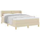 vidaXL Boxrugós ágy fejtámlával Krém 160 x 200 cm szövet