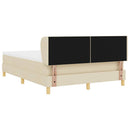 vidaXL Boxrugós ágy fejtámlával Krém 160 x 200 cm szövet