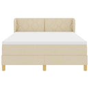 vidaXL Boxrugós ágy fejtámlával Krém 160 x 200 cm szövet