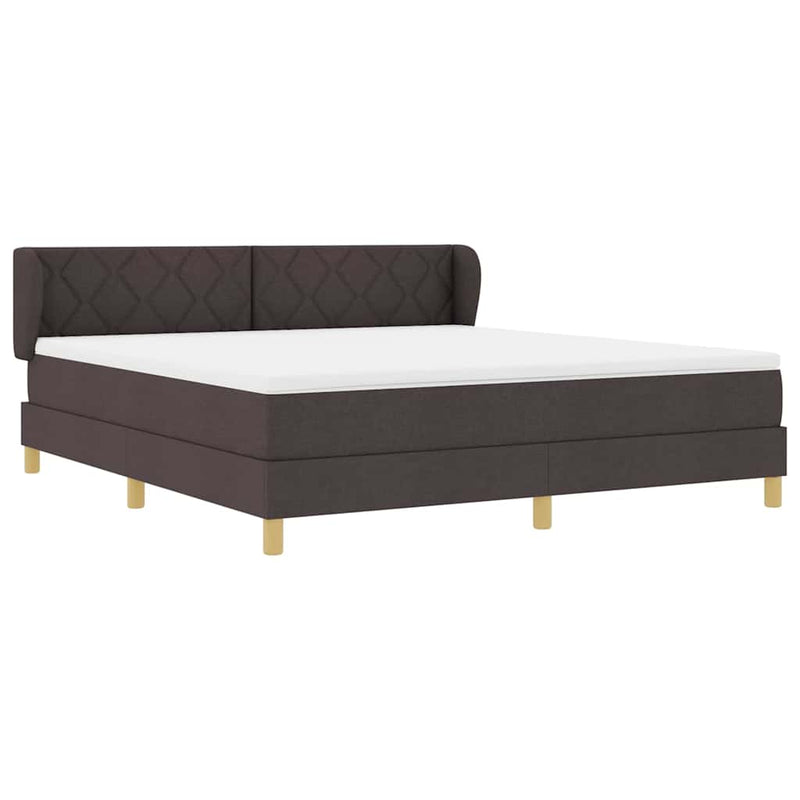 vidaXL Rugós Ágy Matraccal Krém 90x200 cm Szövet matracmal sötétbarna
