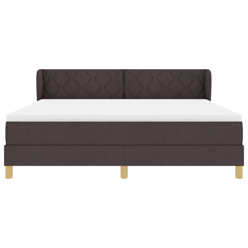 vidaXL Rugós Ágy Matraccal Krém 90x200 cm Szövet matracmal sötétbarna