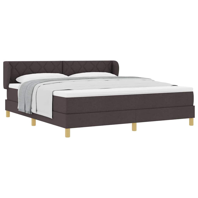 vidaXL Rugós Ágy Matraccal Krém 90x200 cm Szövet matracmal sötétbarna