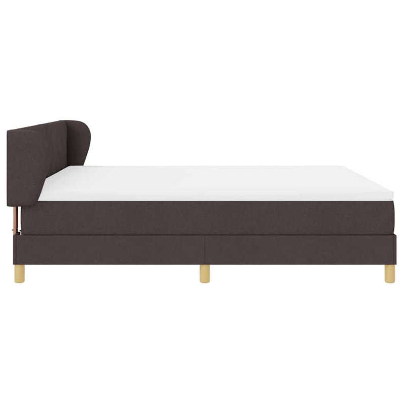 vidaXL Rugós Ágy Matraccal Krém 90x200 cm Szövet matracmal sötétbarna