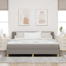 vidaXL Boxrugós ágy fejtámlával Tópszínű 180 x 200 cm szövet