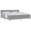 vidaXL Boxrugós ágy fejtámlával Világosszürke 200 x 200 cm szövet