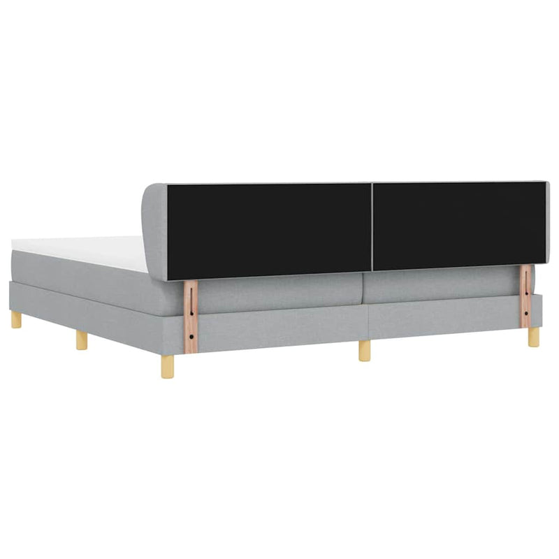 vidaXL Rugós Ágy Matraccal Krém 90x200 cm Szövet Világosszürke