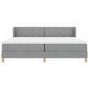 vidaXL Boxrugós ágy fejtámlával Világosszürke 200 x 200 cm szövet