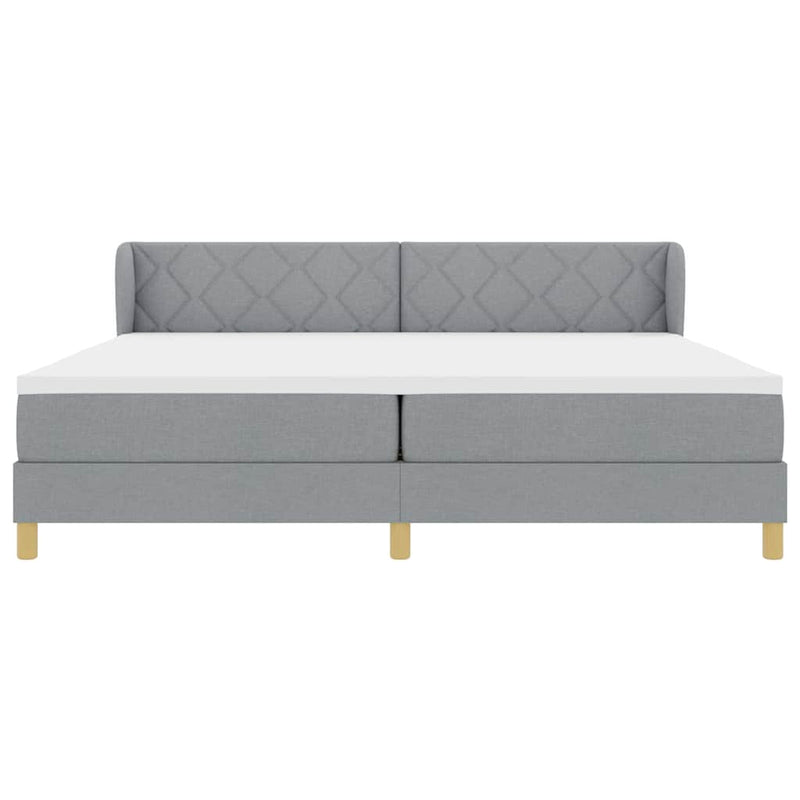 vidaXL Rugós Ágy Matraccal Krém 90x200 cm Szövet Világosszürke