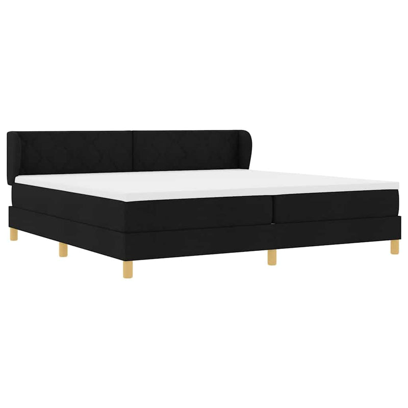 vidaXL Rugós Ágy Matraccal Krém 90x200 cm Szövet Fekete 200 x 200 cm