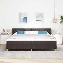 vidaXL Boxrugós ágy fejtámlával Sötét Barna 200 x 200 cm szövet