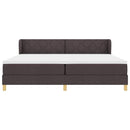 vidaXL Boxrugós ágy fejtámlával Sötét Barna 200 x 200 cm szövet