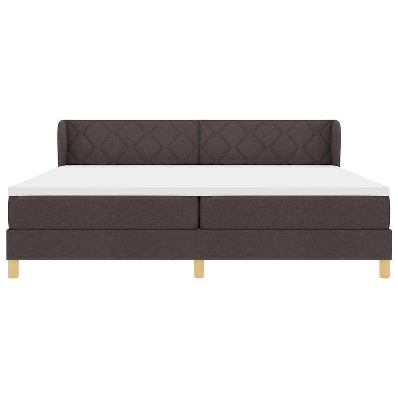 vidaXL Rugós Ágy Matraccal Krém 90x200 cm Szövet matracmal sötétbarna