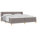 vidaXL Boxrugós ágy matracmal fejtámlával Tópszínű 200 x 200 cm szövet