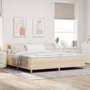 vidaXL Boxrugós ágy fejtámlával Krém 200 x 200 cm szövet