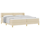 vidaXL Boxrugós ágy fejtámlával Krém 200 x 200 cm szövet