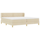 vidaXL Boxrugós ágy fejtámlával Krém 200 x 200 cm szövet