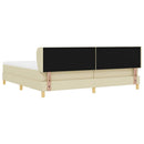 vidaXL Boxrugós ágy fejtámlával Krém 200 x 200 cm szövet