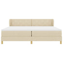 vidaXL Boxrugós ágy fejtámlával Krém 200 x 200 cm szövet