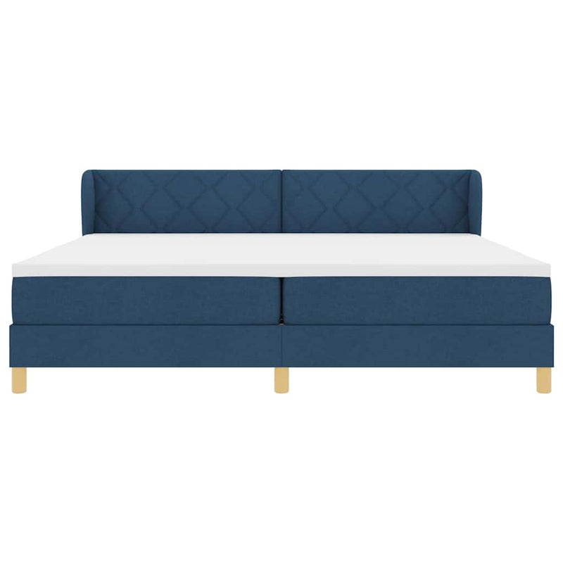 vidaXL Rugós Ágy Matraccal Krém 90x200 cm Szövet Kék 200 x 200 cm