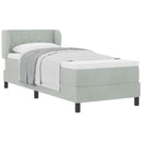 vidaXL Boxrugós ágy fejtámlával Világosszürke 80 x 200 cm Bársony