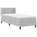 vidaXL Boxrugós ágy fejtámlával Világosszürke 80 x 200 cm Bársony