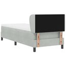 vidaXL Boxrugós ágy fejtámlával Világosszürke 80 x 200 cm Bársony