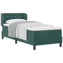 vidaXL Boxrugós ágy fejtámlával Sötétzöld 80 x 200 cm Bársony