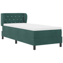 vidaXL Boxrugós ágy fejtámlával Sötétzöld 80 x 200 cm Bársony
