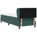 vidaXL Boxrugós ágy fejtámlával Sötétzöld 80 x 200 cm Bársony