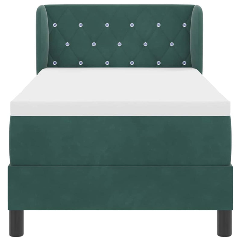 vidaXL Box Spring Ágy Matraccal Sötétszürke 80x200 cm Bársonyos